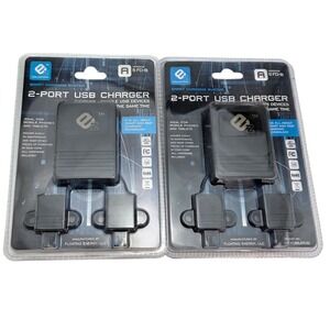 2 Pack EZ Collection 2-Port USB Charger Smart Charging System Black 5 FD-B O9